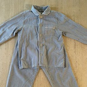 Petite Plume Blue and White Striped Pajamas, Size 4